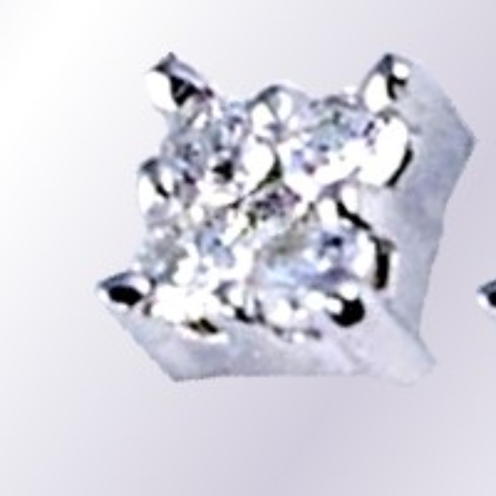 Clustered Diamond Stud Earrings .32CT 14KT White